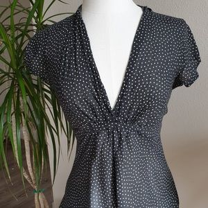 H&M maternity Blouse Sheer black white Polka Dot S